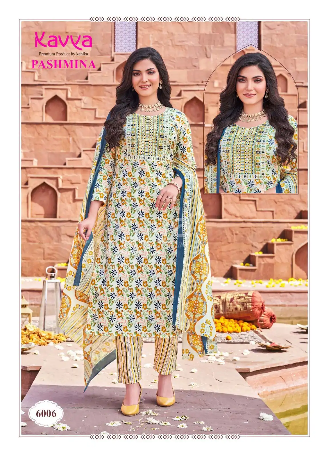 Kavya Pashmina Vol 6 Malaysian Cotton Wholesale Readymade Salwar Suit Catalog — Wholesale Salwar Suits, Kavya wholesale from Surat - Gallery Image 4