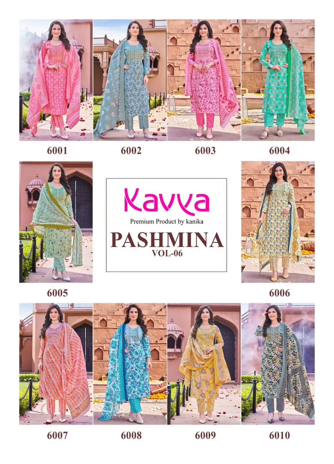 Kavya Pashmina Vol 6 Malaysian Cotton Wholesale Readymade Salwar Suit Catalog — Wholesale Salwar Suits, Kavya wholesale from Surat — view 8