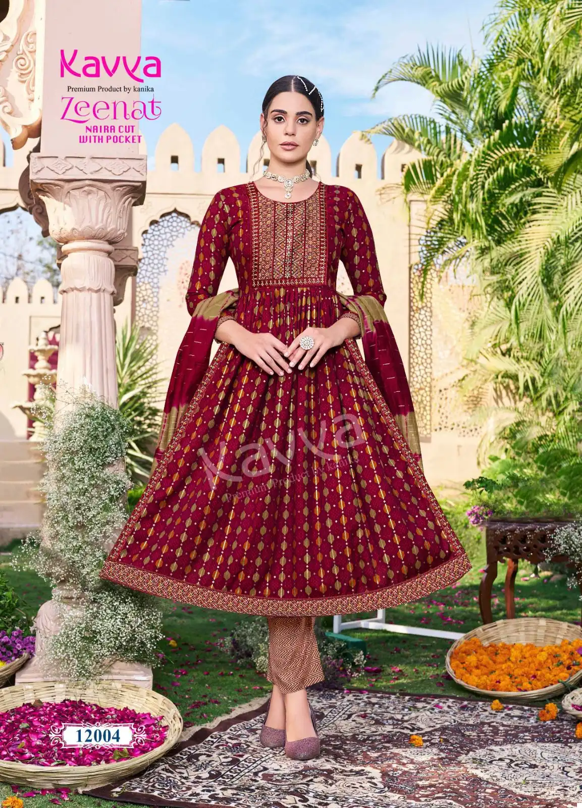 Kavya Zeenat Vol 12 Capsule Foil Print Wholesale Readymade Salwar Suit Catalog — Wholesale Salwar Suits, Kavya wholesale from Surat - Gallery Image 2
