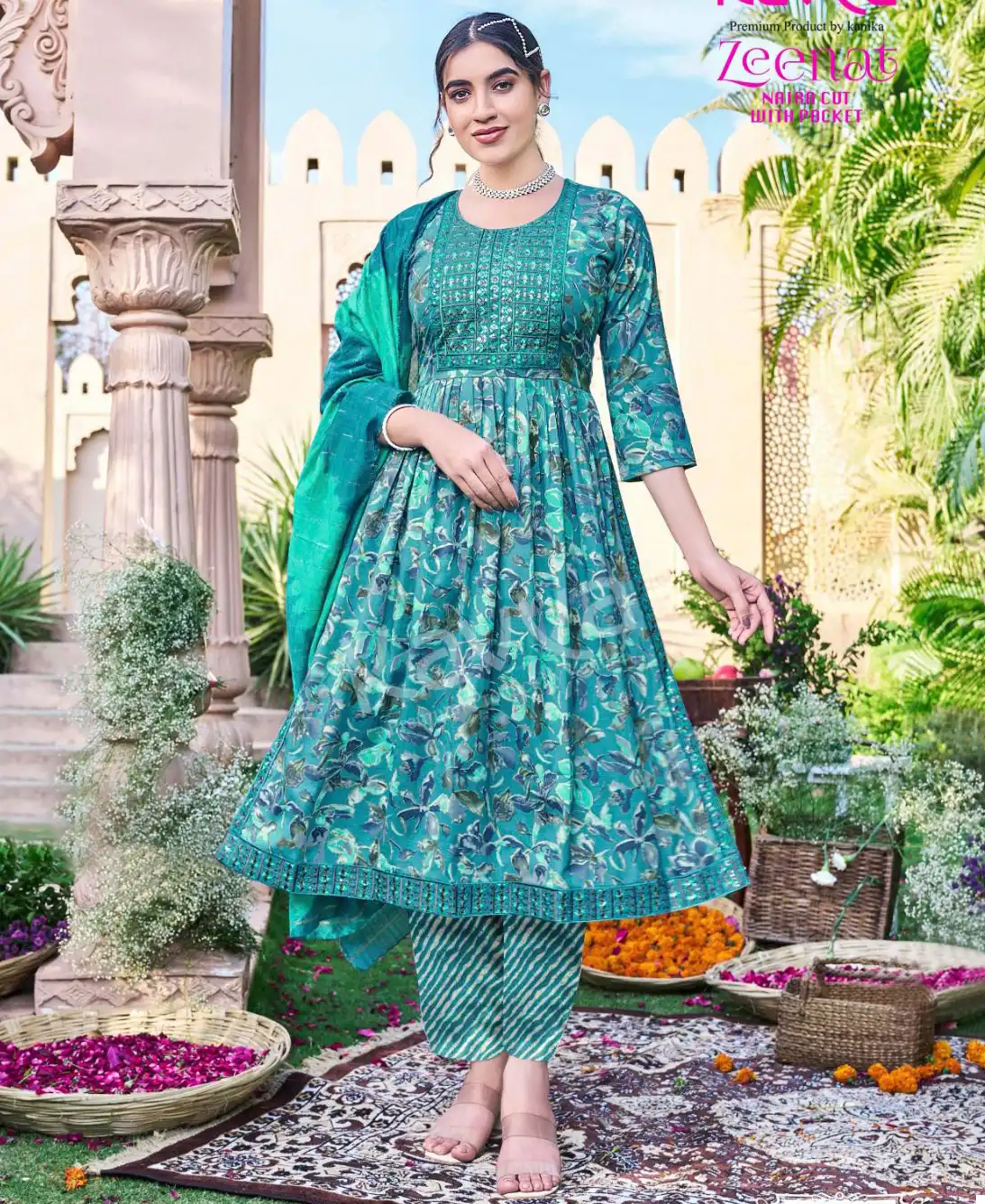 Kavya Zeenat Vol 12 Capsule Foil Print Wholesale Readymade Salwar Suit Catalog — Wholesale Salwar Suits, Kavya wholesale from Surat — view 1