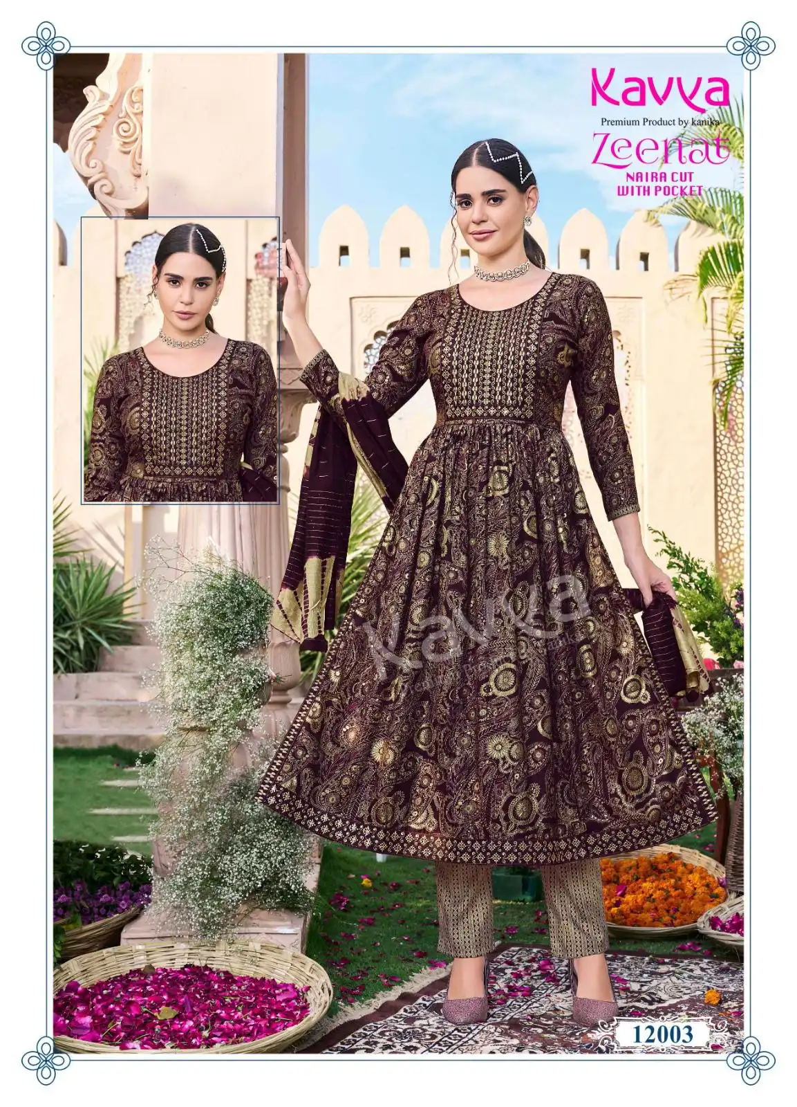 Kavya Zeenat Vol 12 Capsule Foil Print Wholesale Readymade Salwar Suit Catalog — Wholesale Salwar Suits, Kavya wholesale from Surat - Gallery Image 10