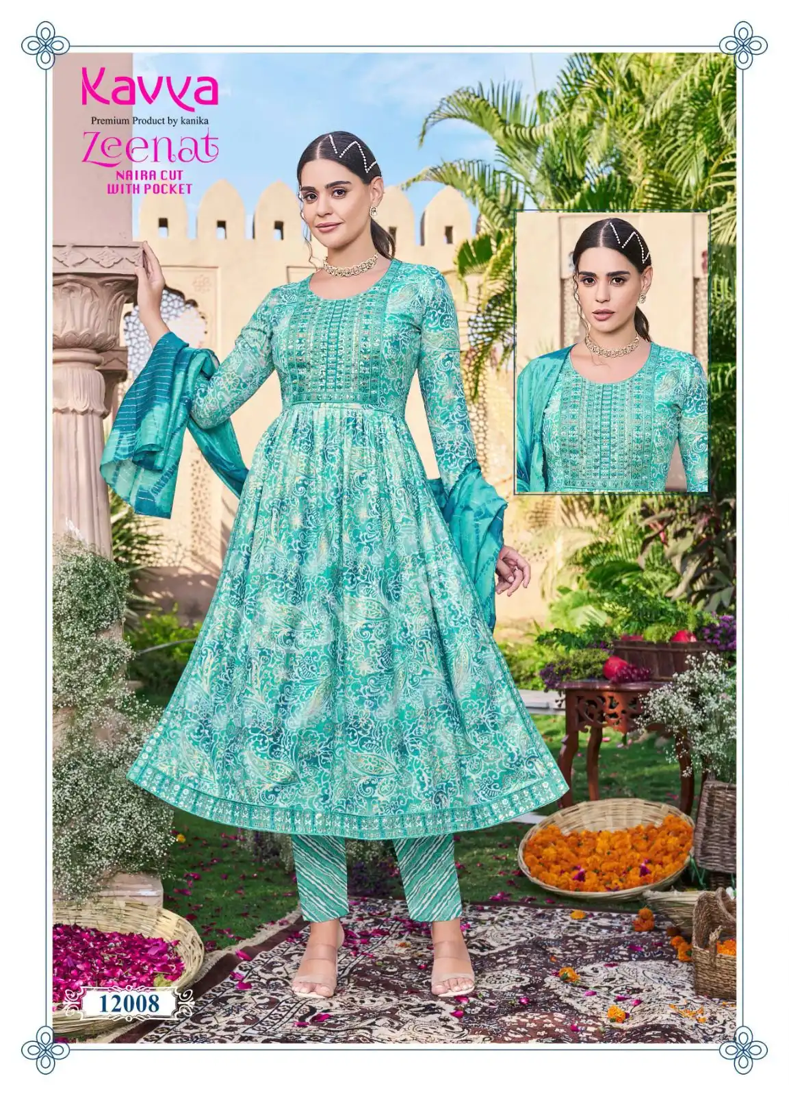 Kavya Zeenat Vol 12 Capsule Foil Print Wholesale Readymade Salwar Suit Catalog — Wholesale Salwar Suits, Kavya wholesale from Surat - Gallery Image 5