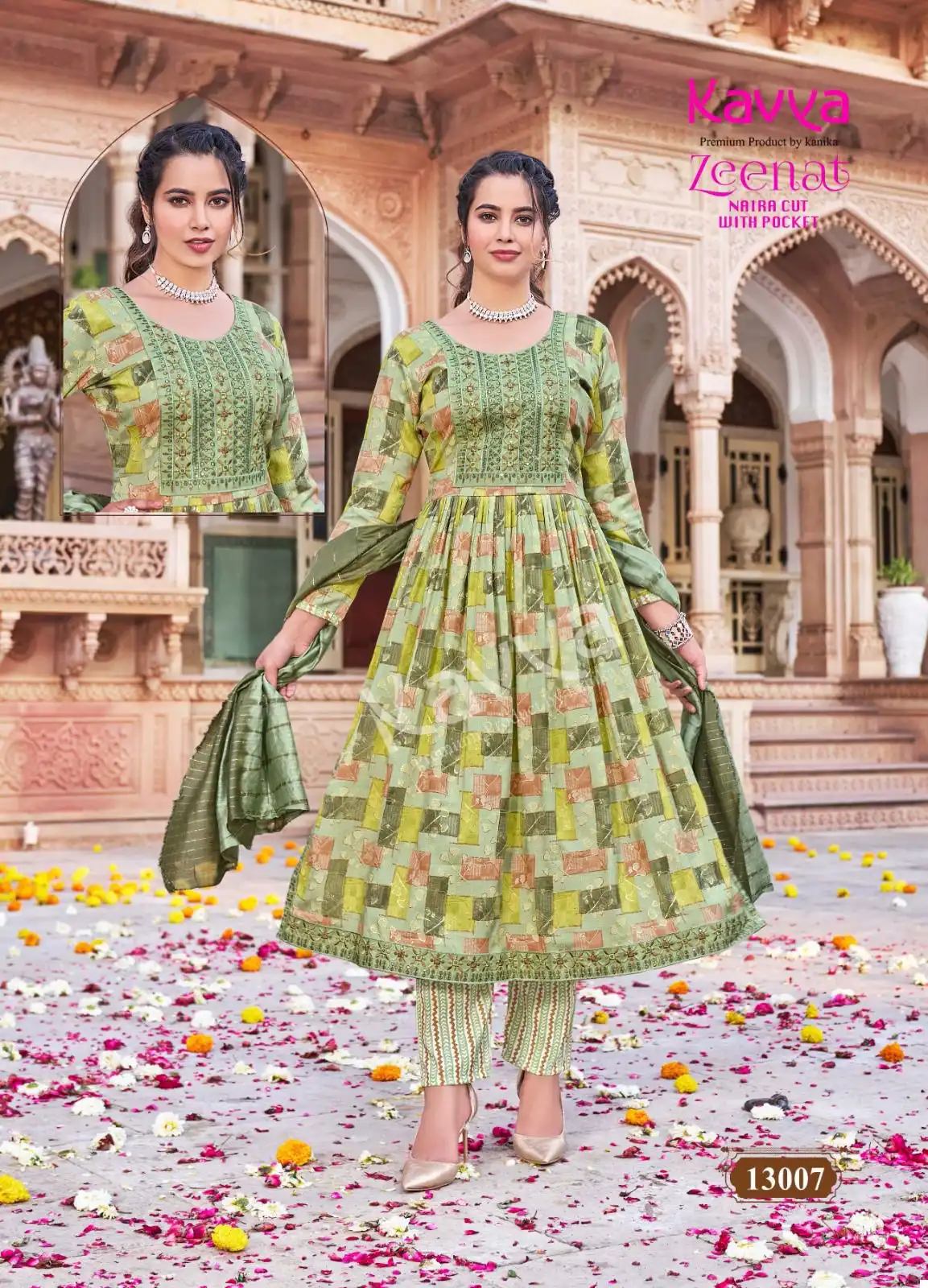 Kavya Zeenat Vol 13 Capsule Foil Print Wholesale Readymade Salwar Suit Catalog — Wholesale Salwar Suits, Kavya wholesale from Surat - Gallery Image 9