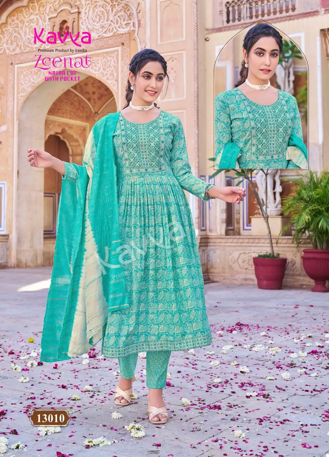 Kavya Zeenat Vol 13 Capsule Foil Print Wholesale Readymade Salwar Suit Catalog — Wholesale Salwar Suits, Kavya wholesale from Surat - Gallery Image 4