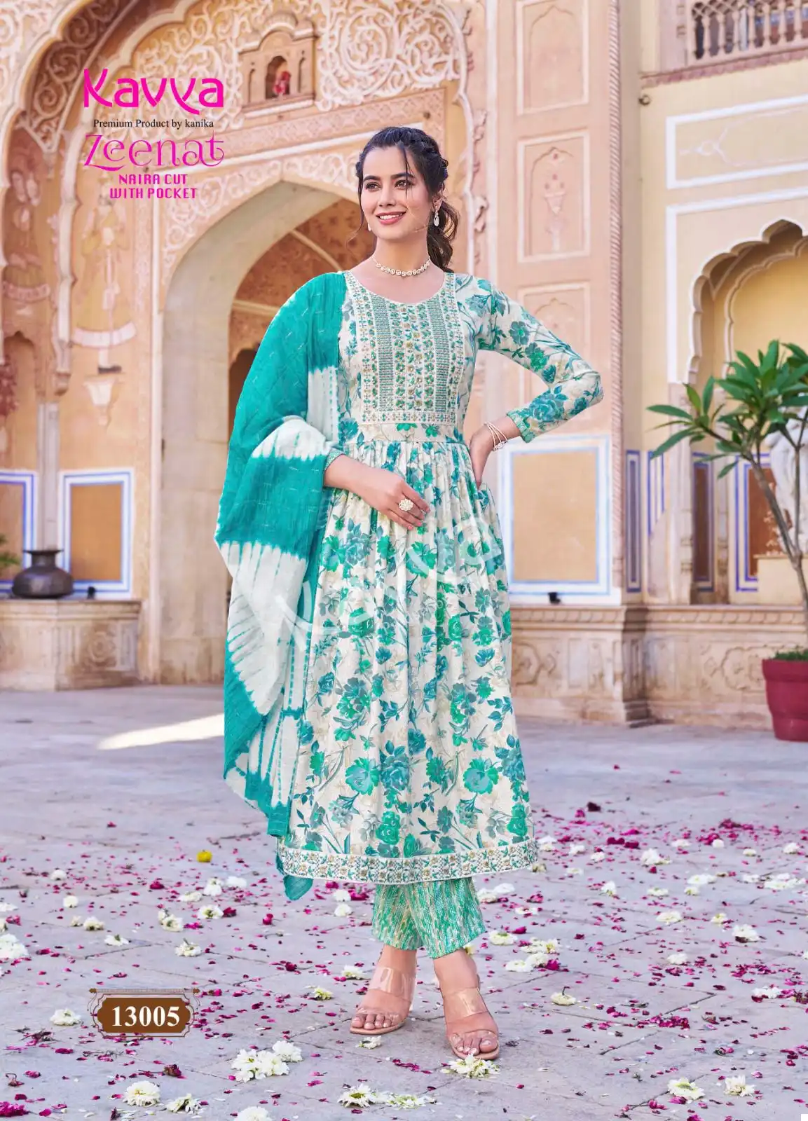 Kavya Zeenat Vol 13 Capsule Foil Print Wholesale Readymade Salwar Suit Catalog — Wholesale Salwar Suits, Kavya wholesale from Surat - Gallery Image 7