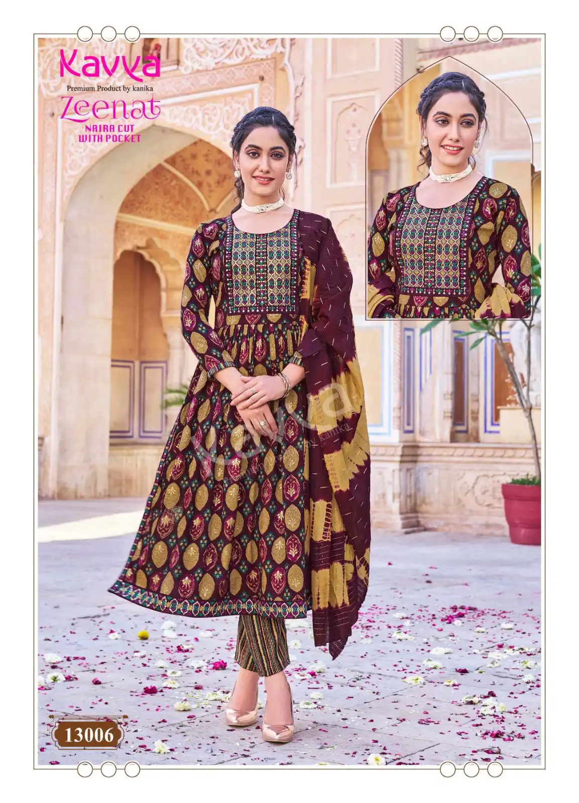 Kavya Zeenat Vol 13 Capsule Foil Print Wholesale Readymade Salwar Suit Catalog — Wholesale Salwar Suits, Kavya wholesale from Surat - Gallery Image 8