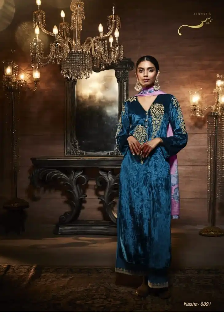 Kimora Heer Nasha Velvet Wholesale Fancy Salwar Suit Catalog — Wholesale Salwar Suits, MPA wholesale from Surat — view 2