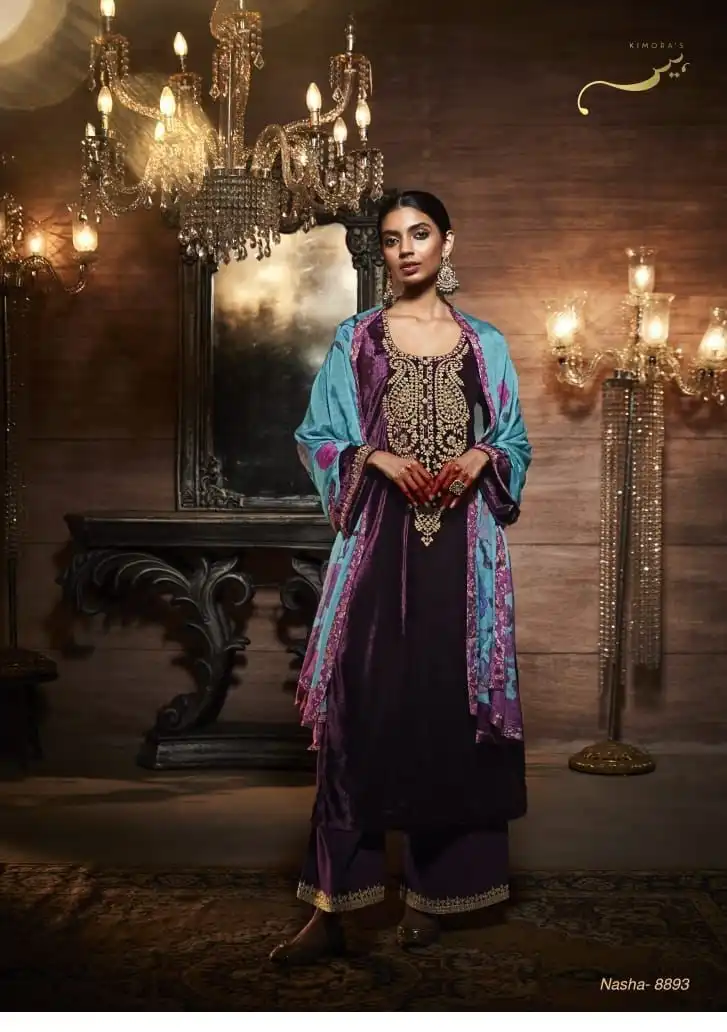 Kimora Heer Nasha Velvet Wholesale Fancy Salwar Suit Catalog — Wholesale Salwar Suits, MPA wholesale from Surat — view 3