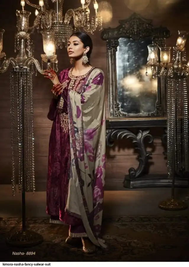 Kimora Heer Nasha Velvet Wholesale Fancy Salwar Suit Catalog — Wholesale Salwar Suits, MPA wholesale from Surat — view 4