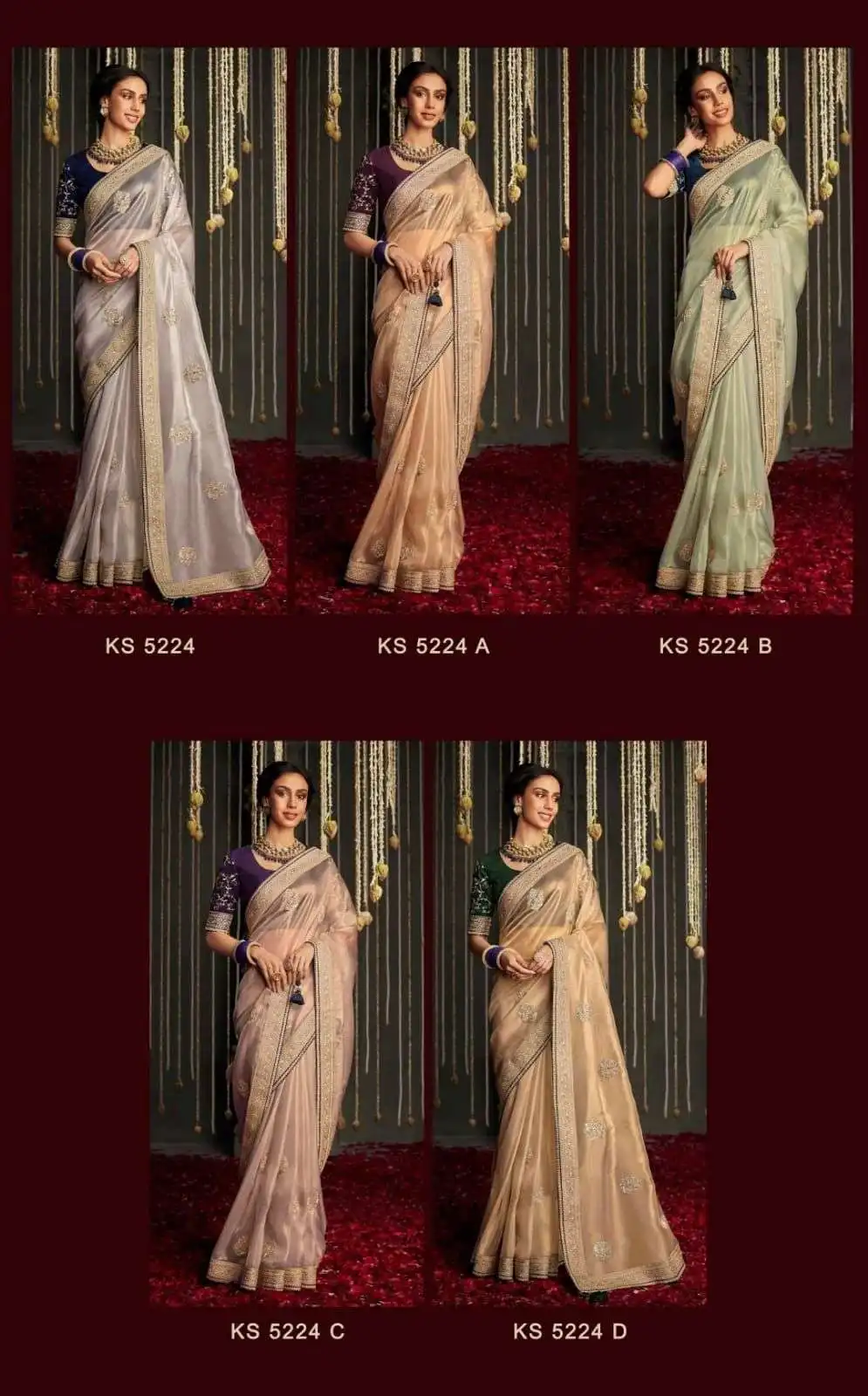 Kimora Kajal 5224 Hits Soft Tissue Organza Silk Wholesale Designer Sarees Catalog — Wholesale Sarees, Kimora wholesale from Surat — view 6
