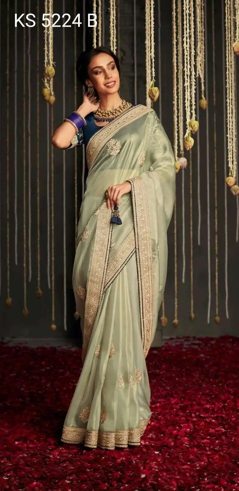Kimora Kajal 5224 Hits Soft Tissue Organza Silk Wholesale Designer Sarees Catalog — Wholesale Sarees, Kimora wholesale from Surat — view 3