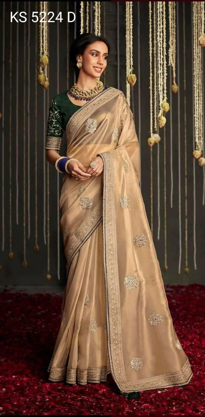 Kimora Kajal 5224 Hits Soft Tissue Organza Silk Wholesale Designer Sarees Catalog — Wholesale Sarees, Kimora wholesale from Surat — view 4