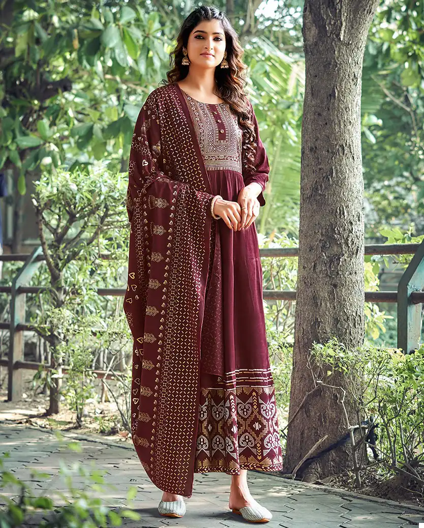 Krishna Trenzd Avantika Vol 1 14 Kg Rayon Wholesale Fancy Gown with Dupatta Catalog