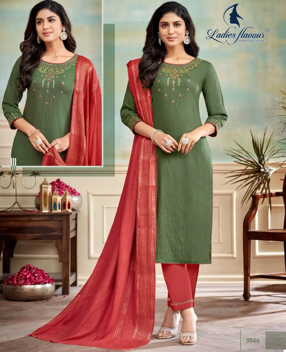 Ladies Flavour 3043 To 3048 Viscose Wholesale Readymade Salwar Suit Catalog