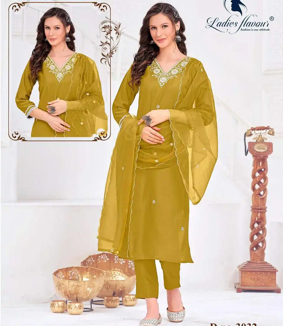 Ladies Flavour D.No 3032 & 3033 Roman Wholesale Readymade Salwar Suit Catalog