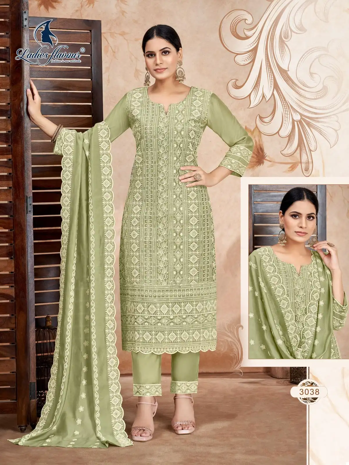 Ladies Flavour D.No: 3036 To 3038 Roman Wholesale Readymade Salwar Suit Catalog - Image 2