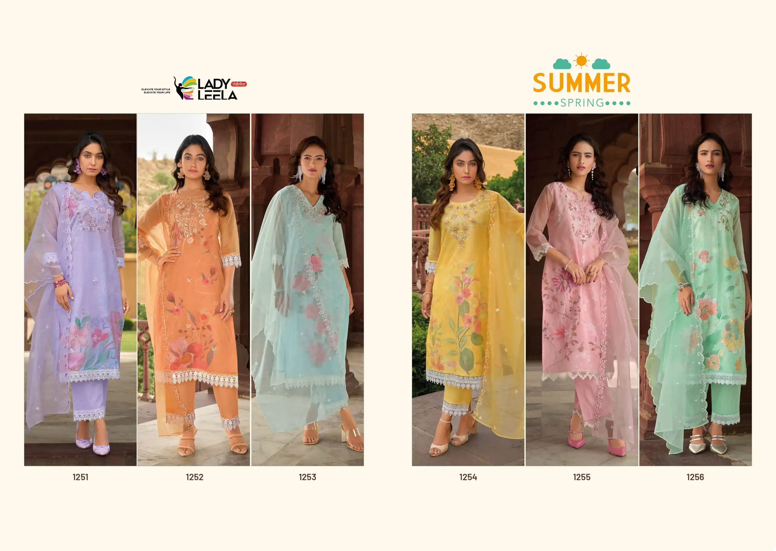 Lady Leela Summer Spring Organza Wholesale Readymade Salwar Suit Catalog - Image 7