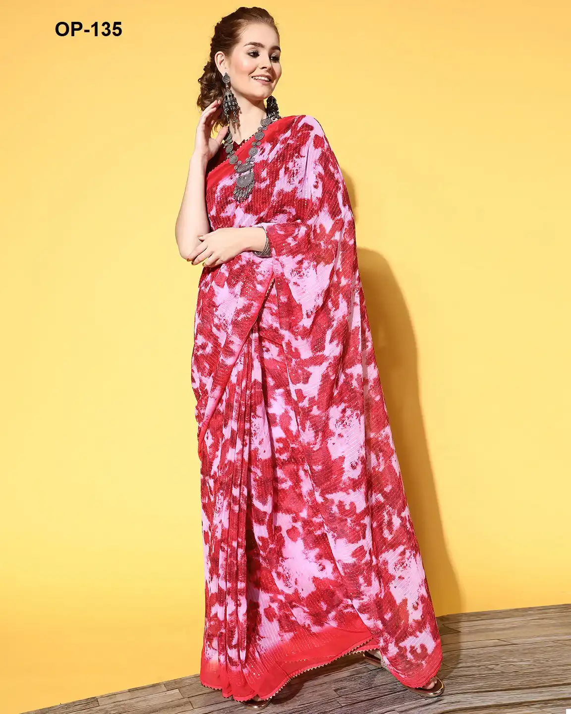 Laxminam Op 135 Georgette Wholesale Fancy Sarees