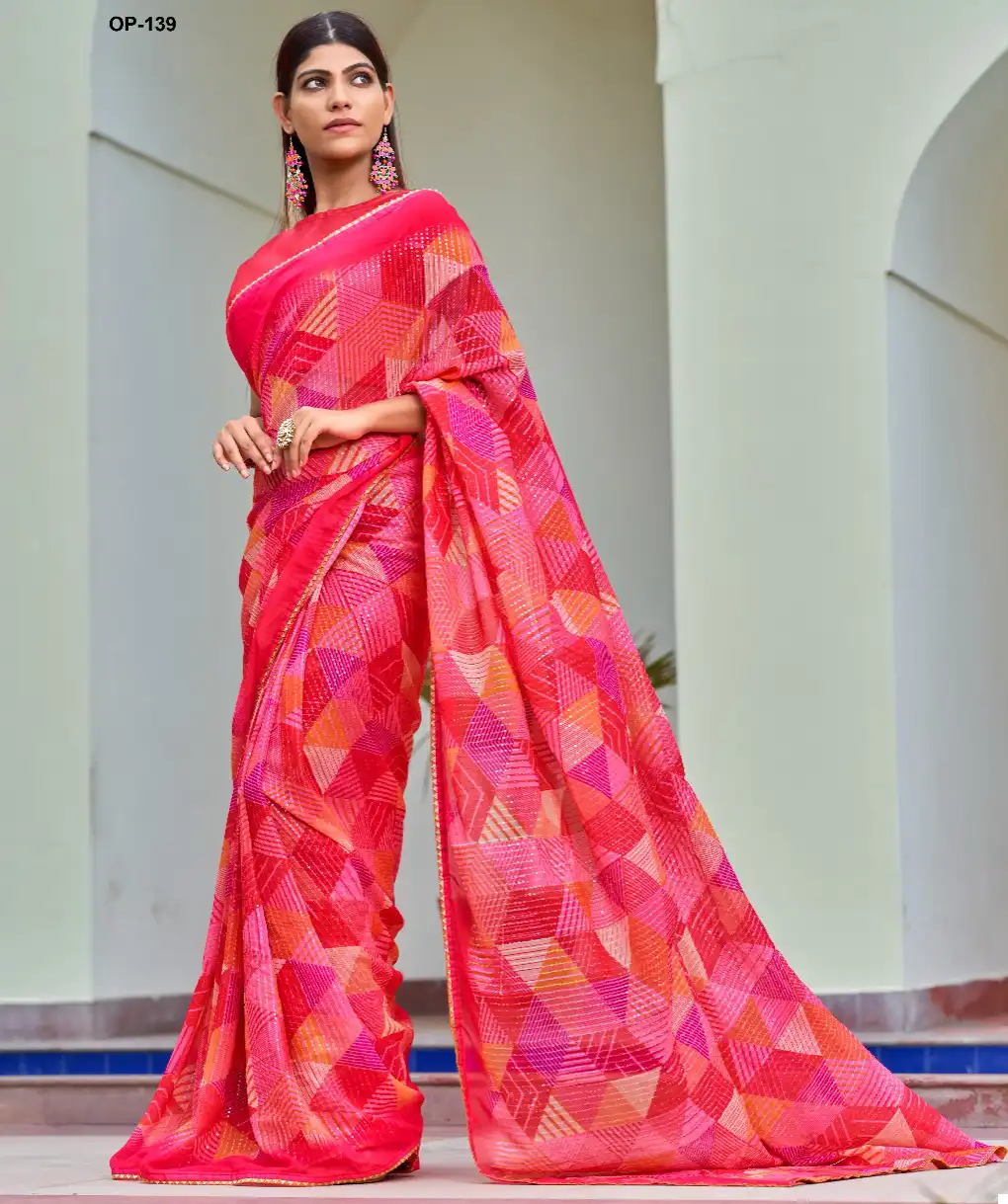 Laxminam Op 139 Georgette Wholesale Fancy Sarees