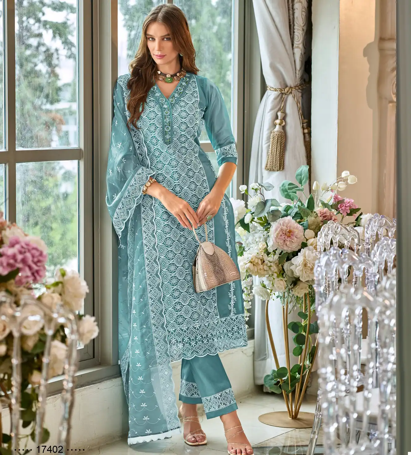 Lily & Lali Summer Blossom Organza Wholesale Fancy Readymade Salwar Suit Catalog