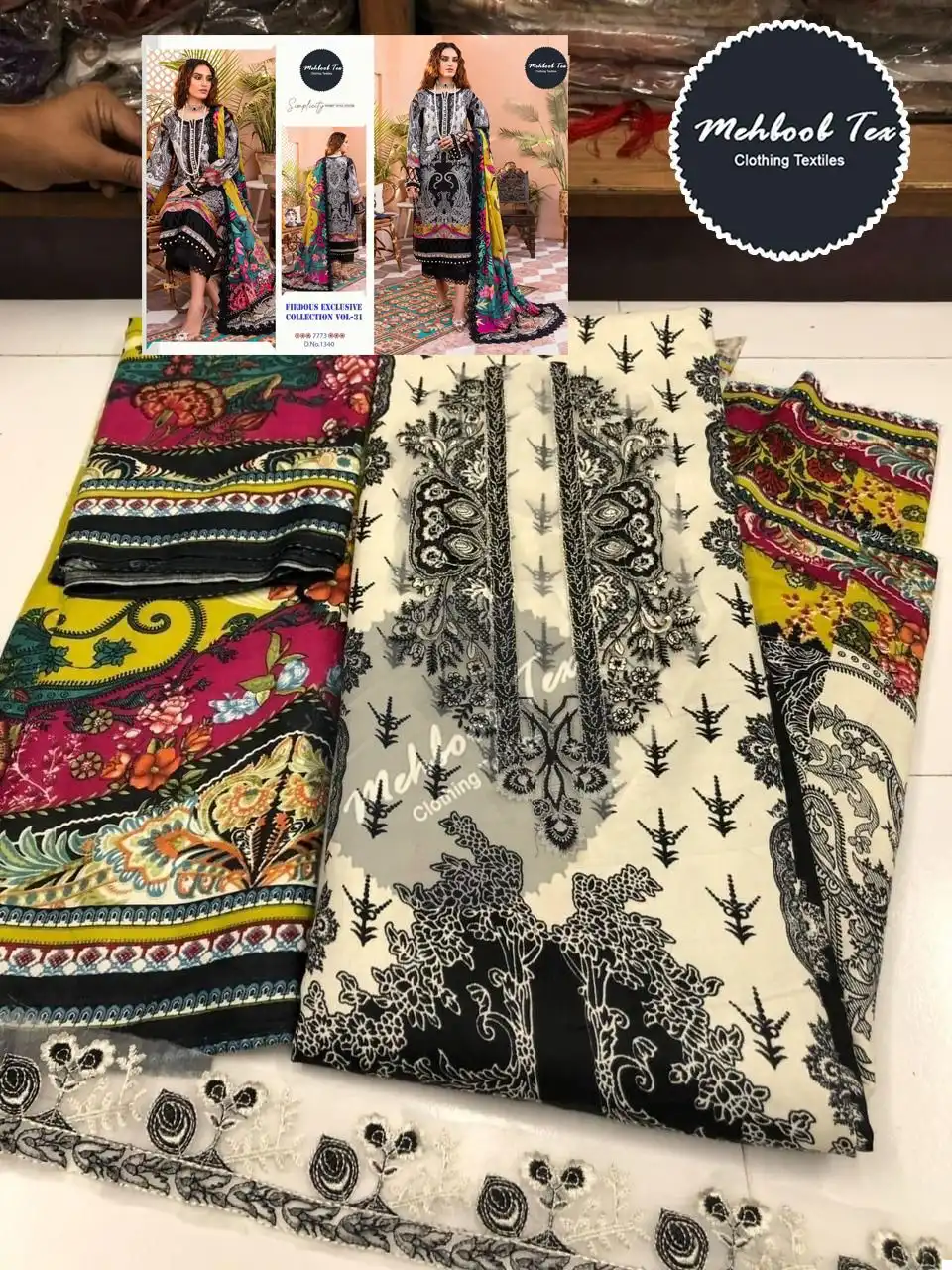 Mehboob Tex 1339 &1340 Pure Cotton Wholesale Pakistani Salwar Suit Catalog - Image 5