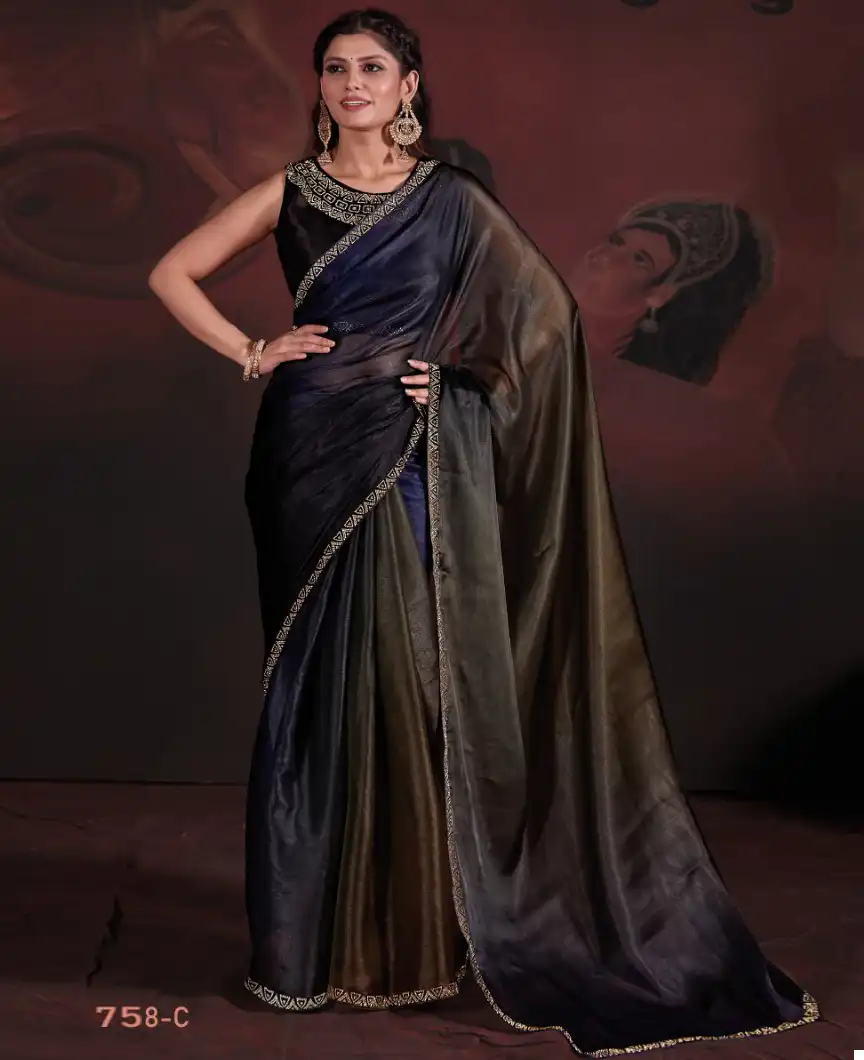 Mehek 758A To 758E Pure Satin Georgette Blooming Wholesale Designer Sarees Catalog