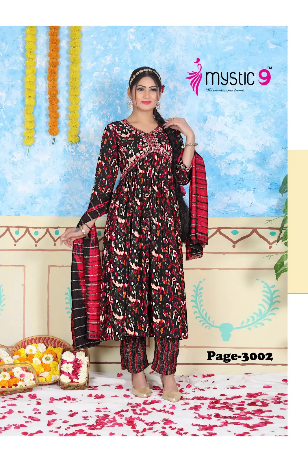 Mystic9 Pooja Vol 3 Heavy Foil Print Wholesale Readymade Salwar Suit Catalog - Image 3