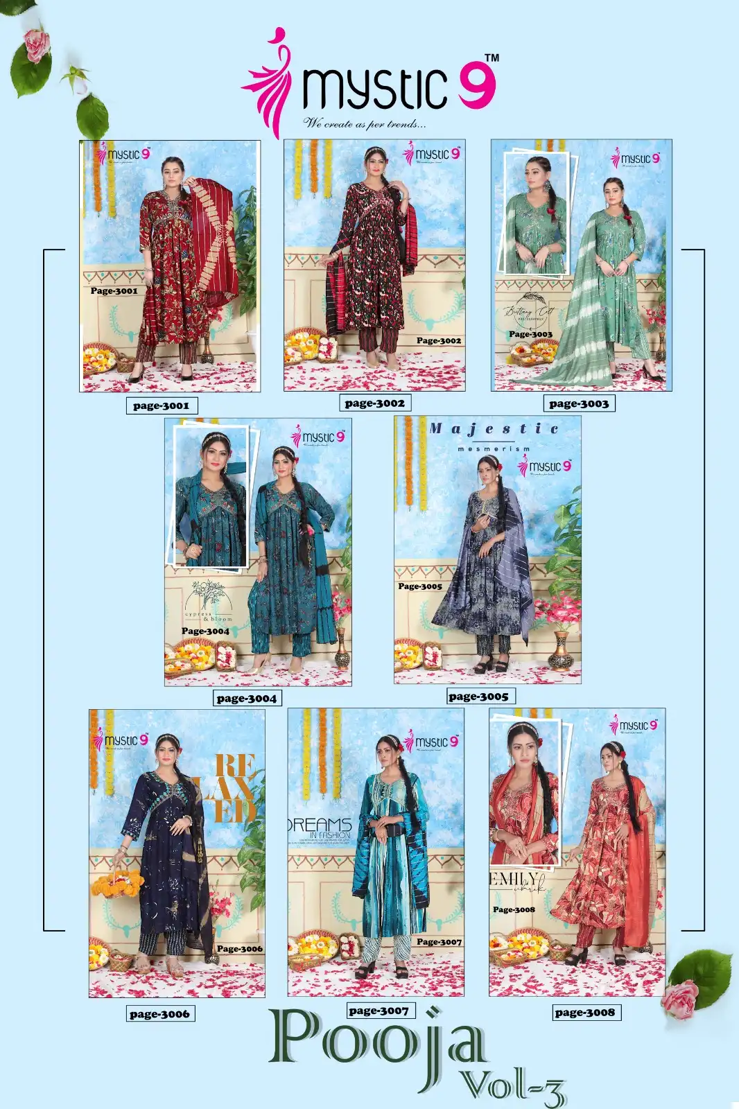 Mystic9 Pooja Vol 3 Heavy Foil Print Wholesale Readymade Salwar Suit Catalog - Image 5