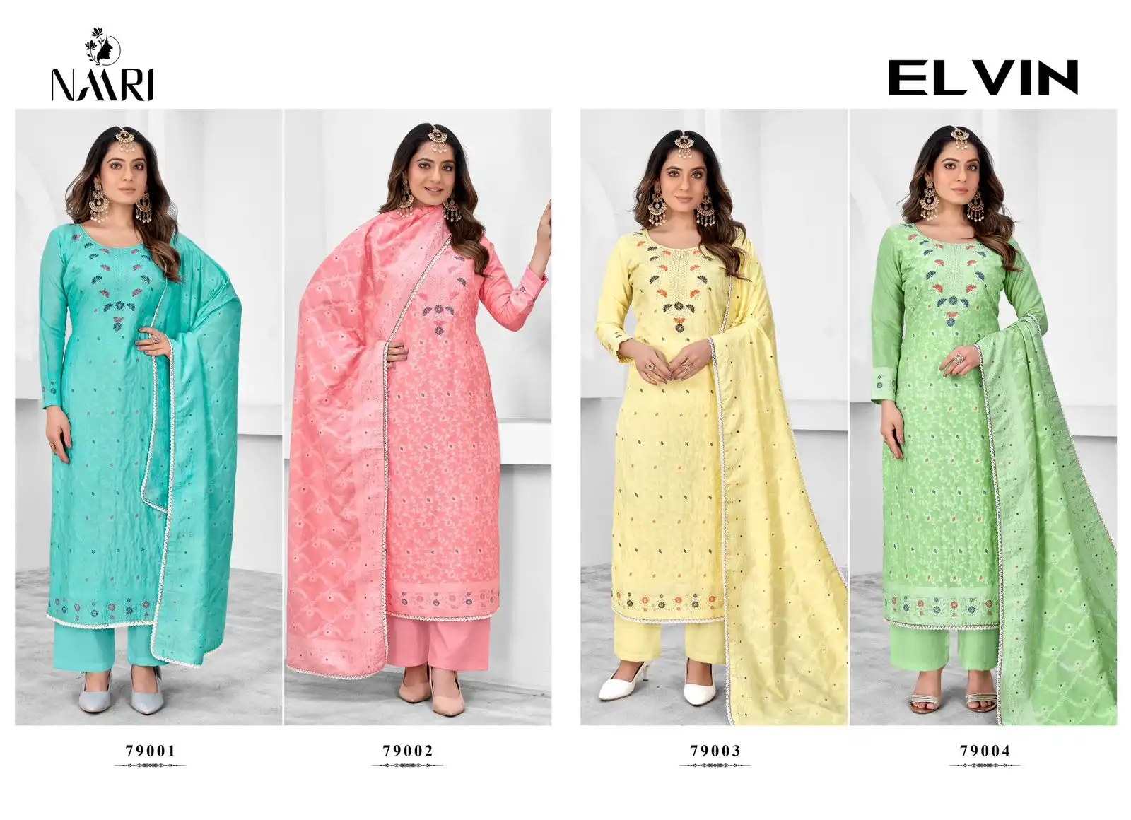 Naari Elvin Pure Muslin Dola Wholesale Fancy Salwar Suit Catalog - Image 5