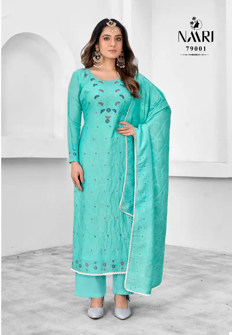 Naari Elvin Pure Muslin Dola Wholesale Fancy Salwar Suit Catalog - Image 2