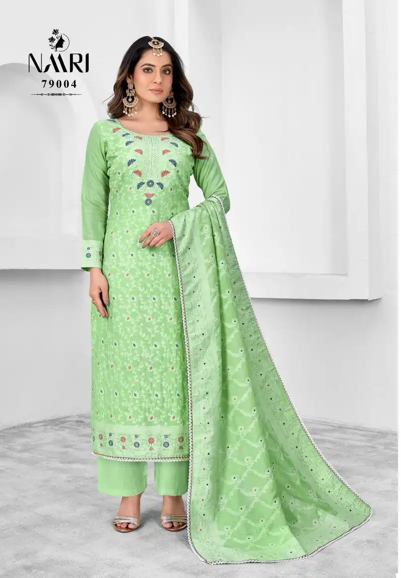 Naari Elvin Pure Muslin Dola Wholesale Fancy Salwar Suit Catalog - Image 3