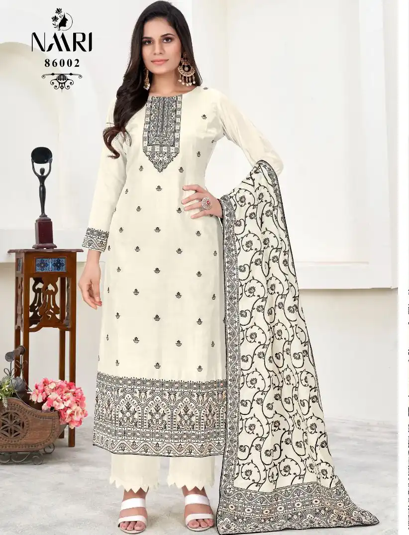 Naari Zarin Pure Muslin Wholesale Fancy Salwar Suit Catalog