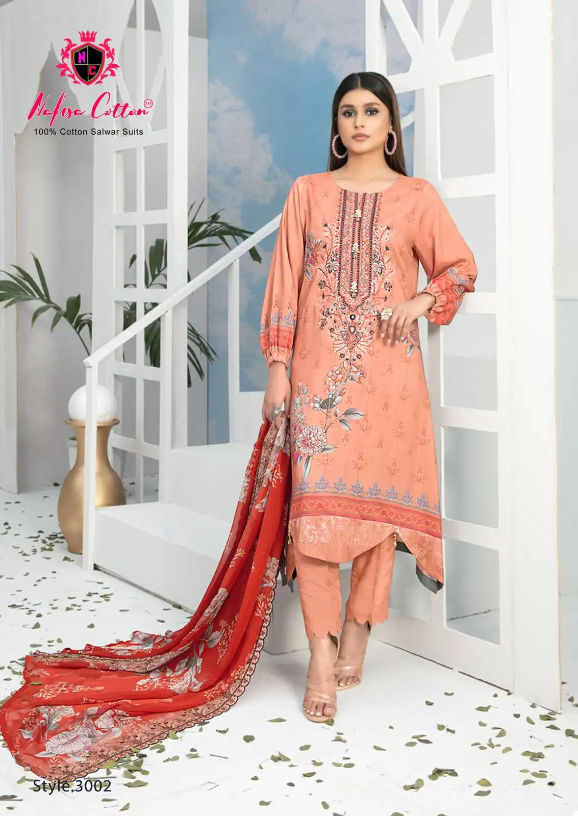 Nafisha Andaaz Karachi Suits Vol 3 Pure Soft Cotton Wholesale Pakistani Salwar Suit Catalog - Image 2