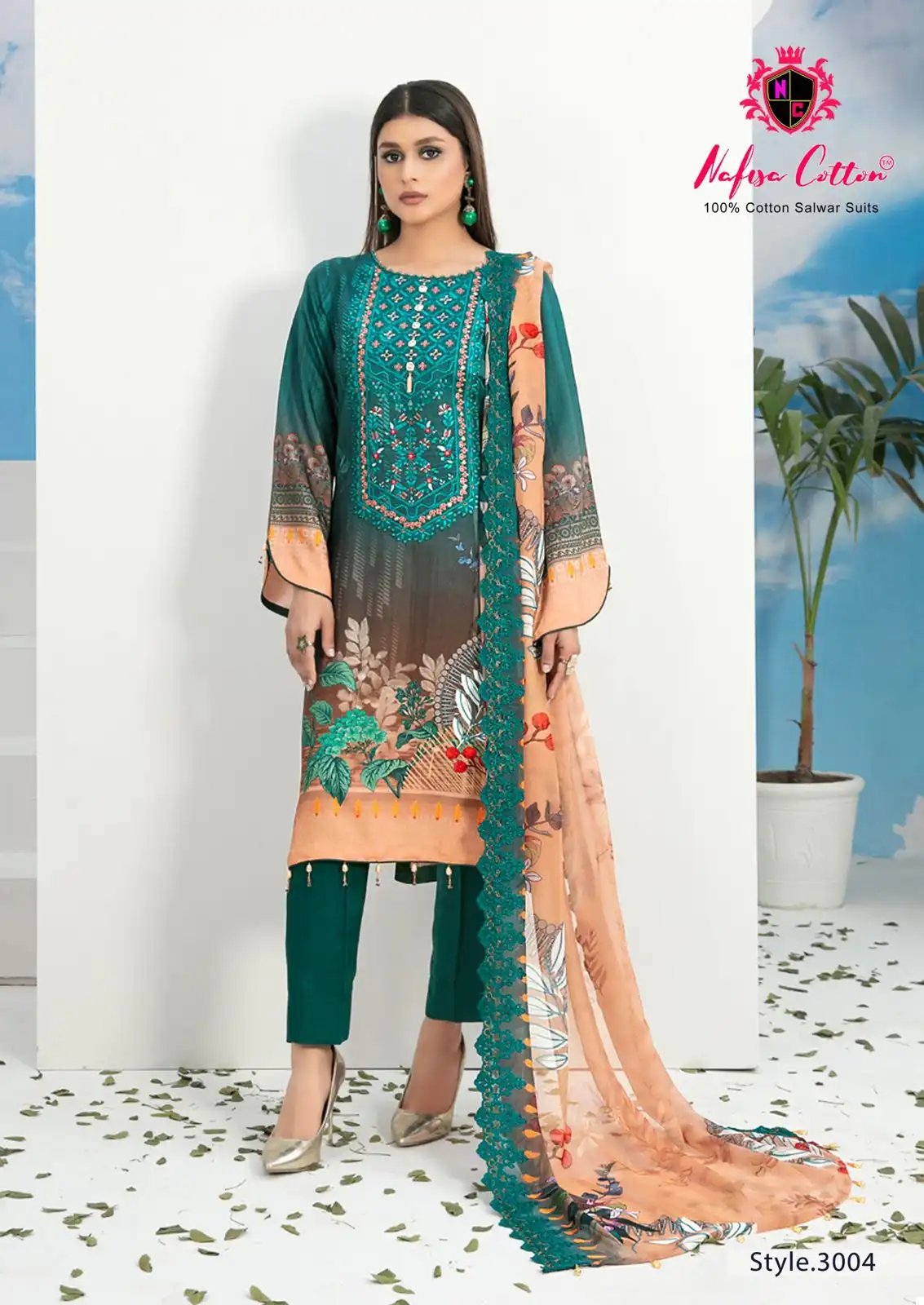 Nafisha Andaaz Karachi Suits Vol 3 Pure Soft Cotton Wholesale Pakistani Salwar Suit Catalog - Image 4