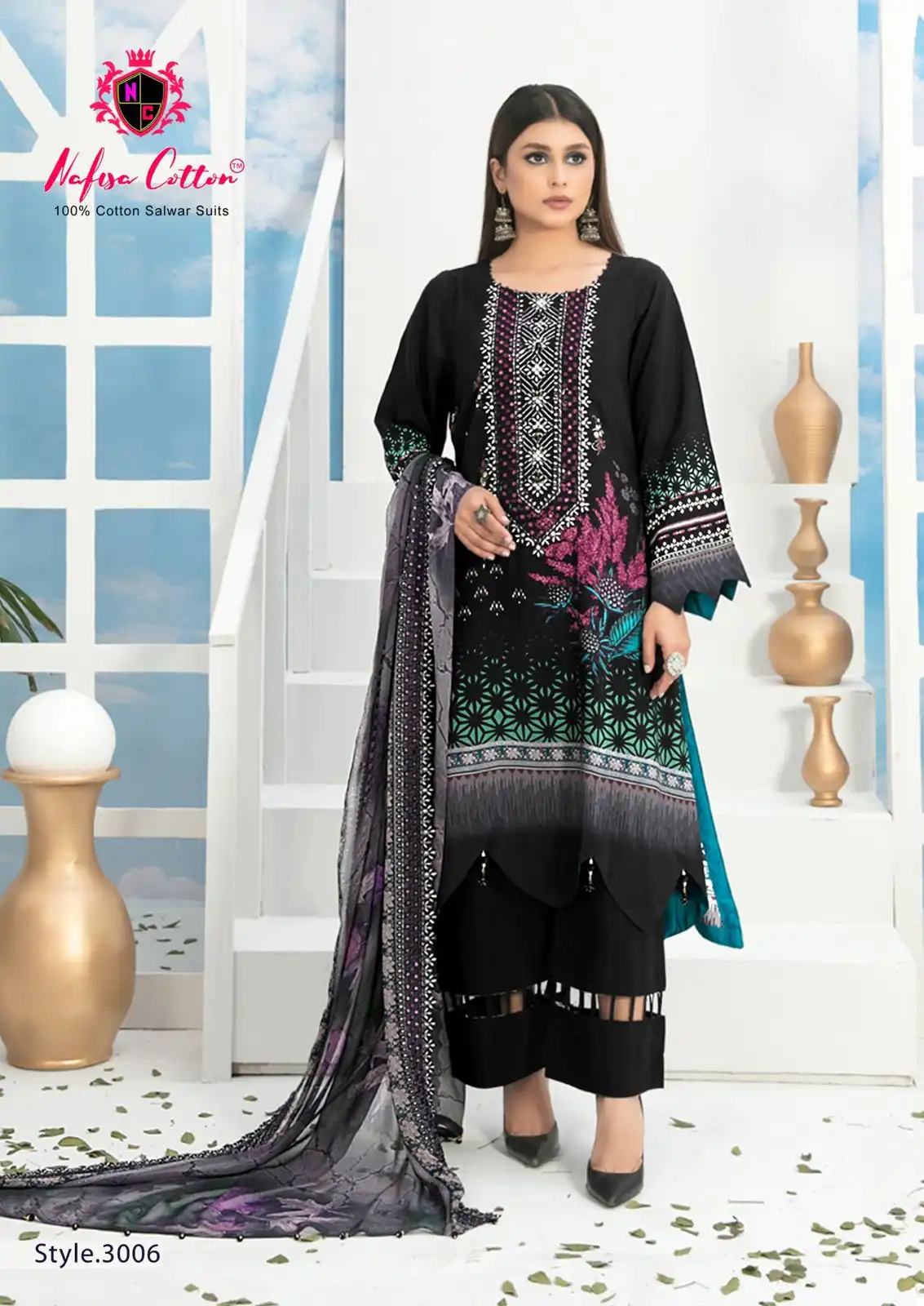Nafisha Andaaz Karachi Suits Vol 3 Pure Soft Cotton Wholesale Pakistani Salwar Suit Catalog - Image 6