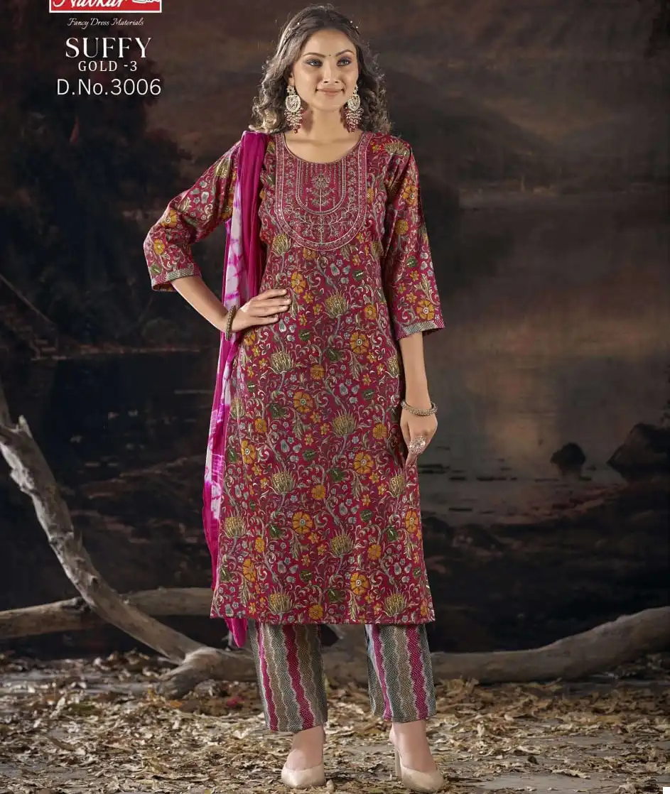 Navkar Suffy Gold Vol 3 Rayon Wholesale Readymade Salwar Suit Catalog