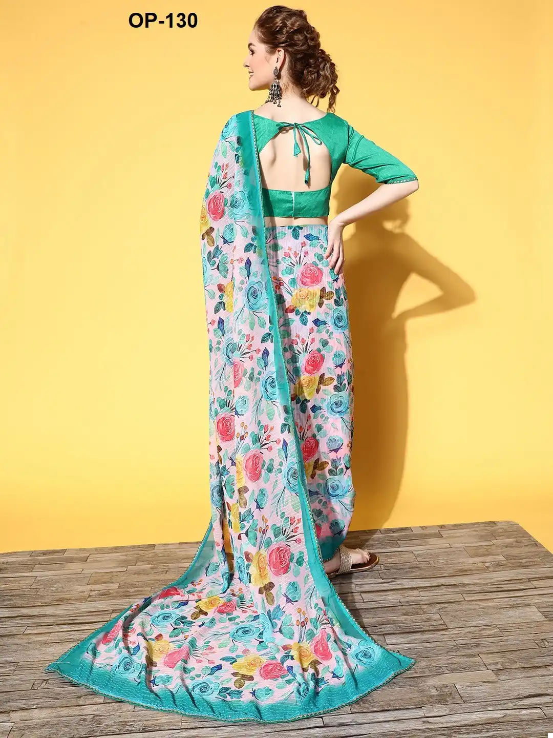 Laxminam Op130 Georgette Wholesale Fancy Sarees — Wholesale Sarees, MPA wholesale from Surat — view 1