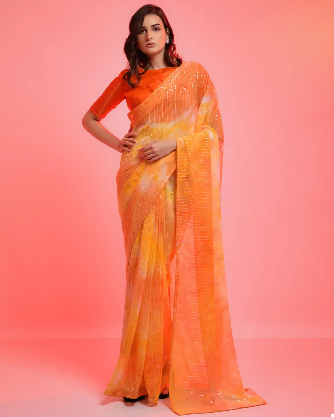 Pc Sequence Georgette Wholesale Fancy Sarees Catalog