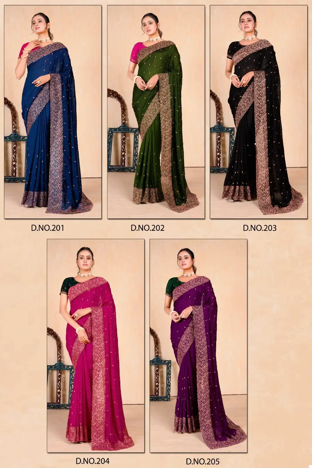 Prima 201 To 205 Vichitra Blooming Wholesale Fancy Sarees Catalog - Image 7