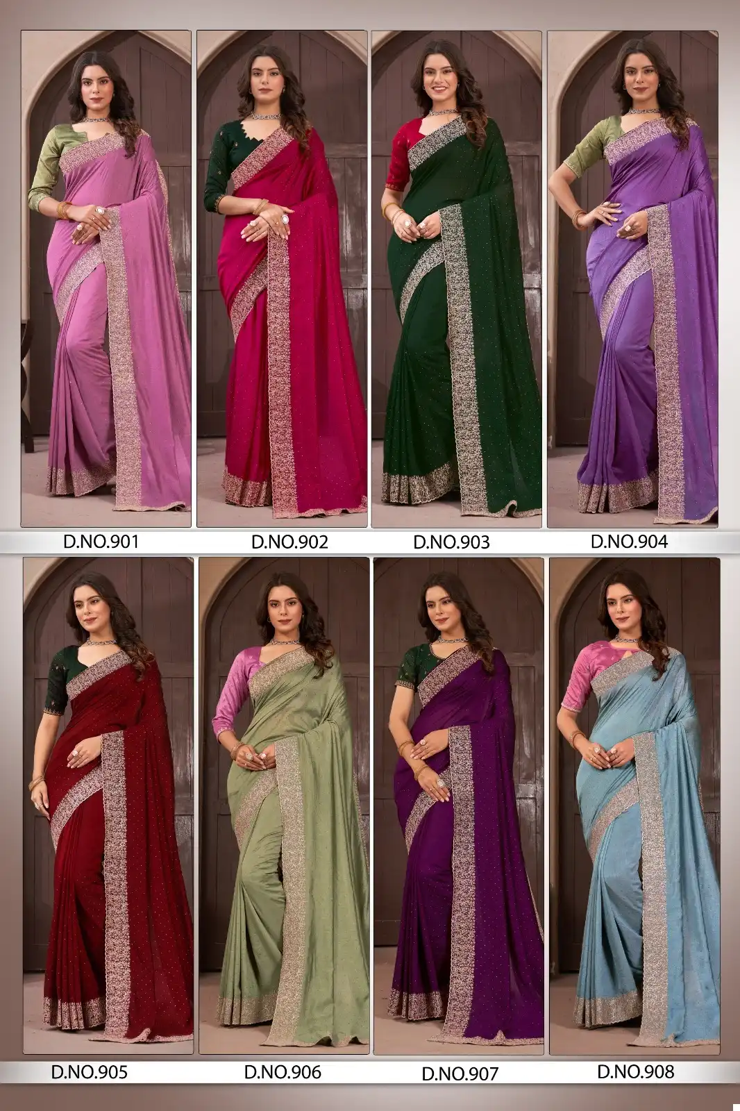 Prima 901 To 908 Vichitra Blooming Wholesale Fancy Sarees Catalog - Image 9