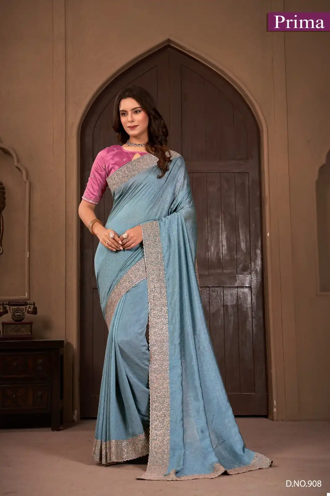 Prima 901 To 908 Vichitra Blooming Wholesale Fancy Sarees Catalog - Image 2