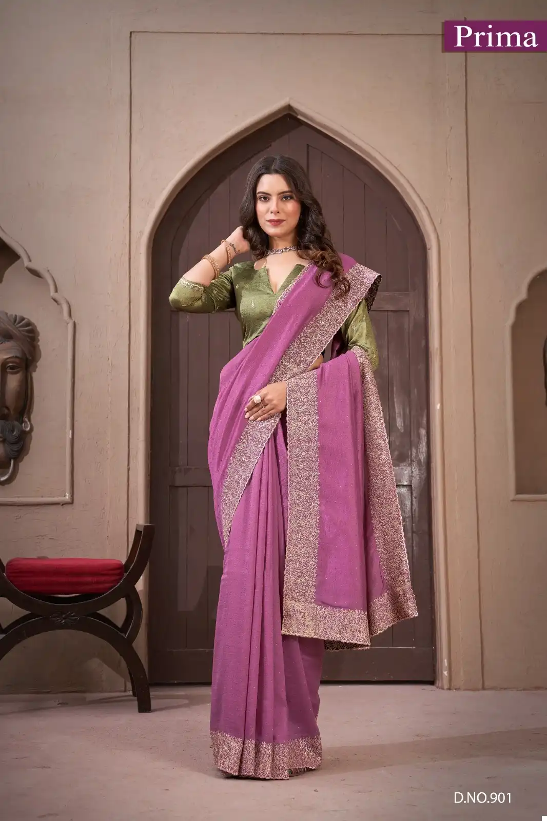 Prima 901 To 908 Vichitra Blooming Wholesale Fancy Sarees Catalog - Image 3