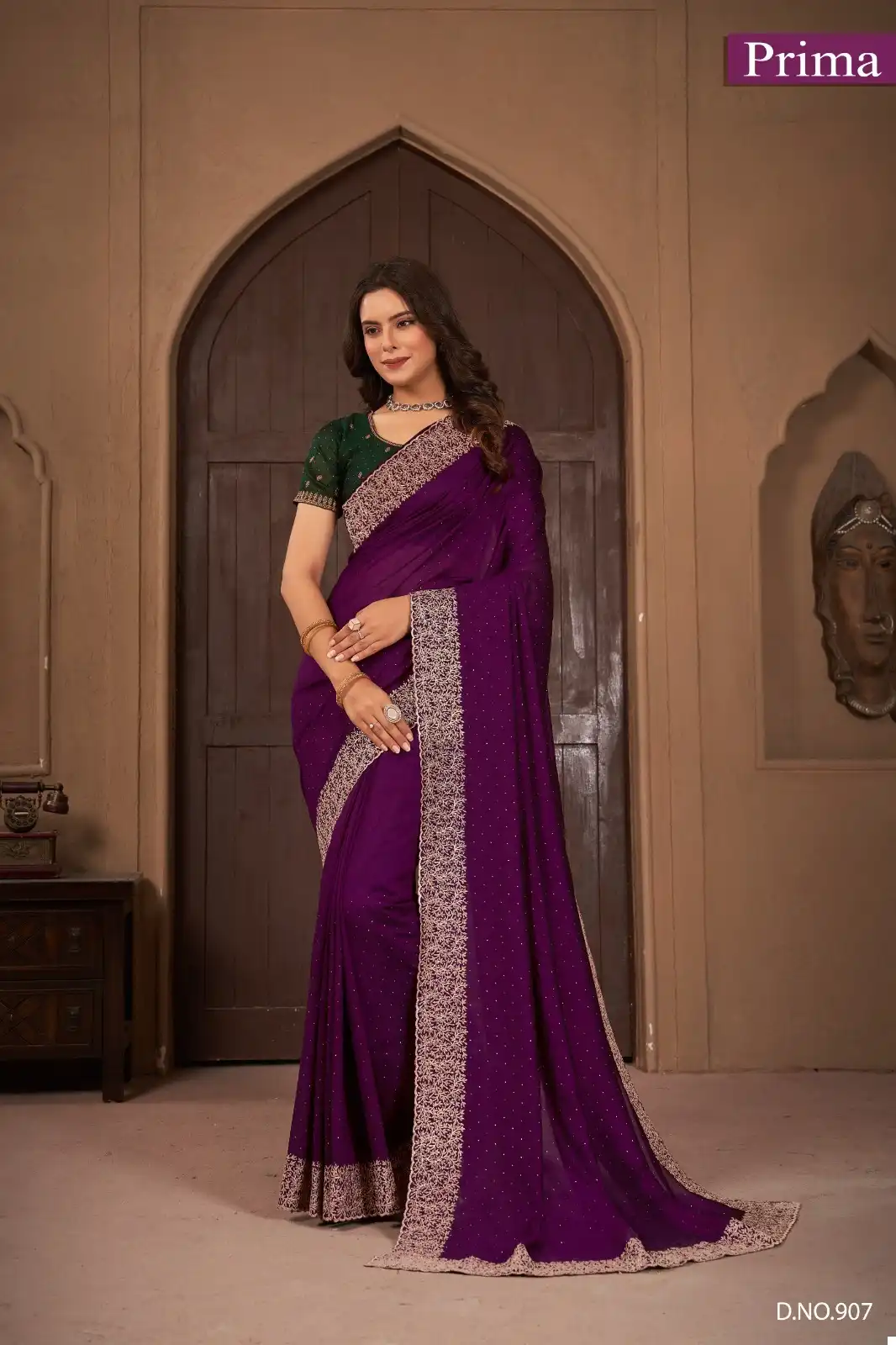 Prima 901 To 908 Vichitra Blooming Wholesale Fancy Sarees Catalog - Image 8