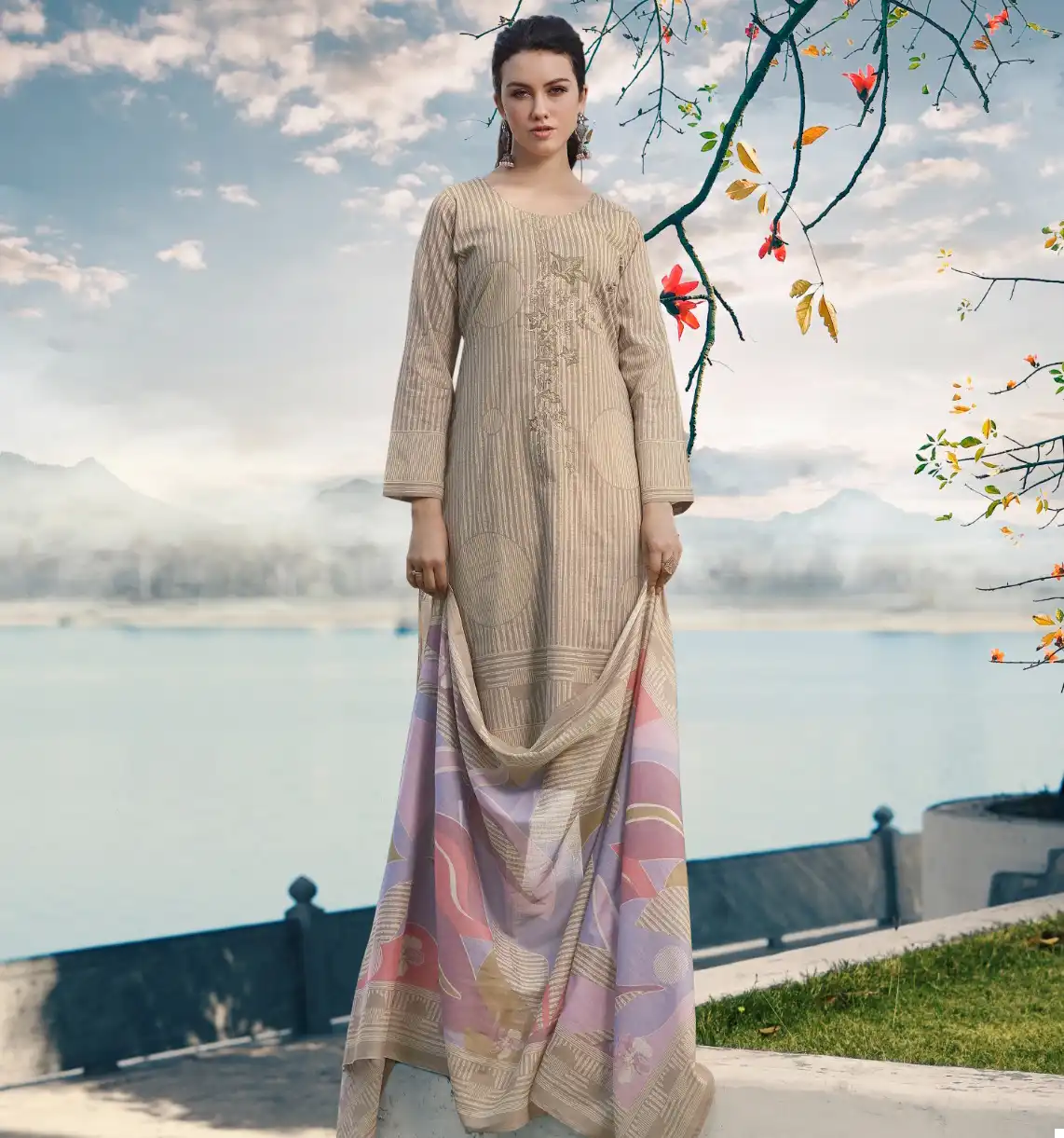 Prm Trendz Noor Ul Ain Pure Lawn Cotton Wholesale Fancy Salwar Suit Catalog