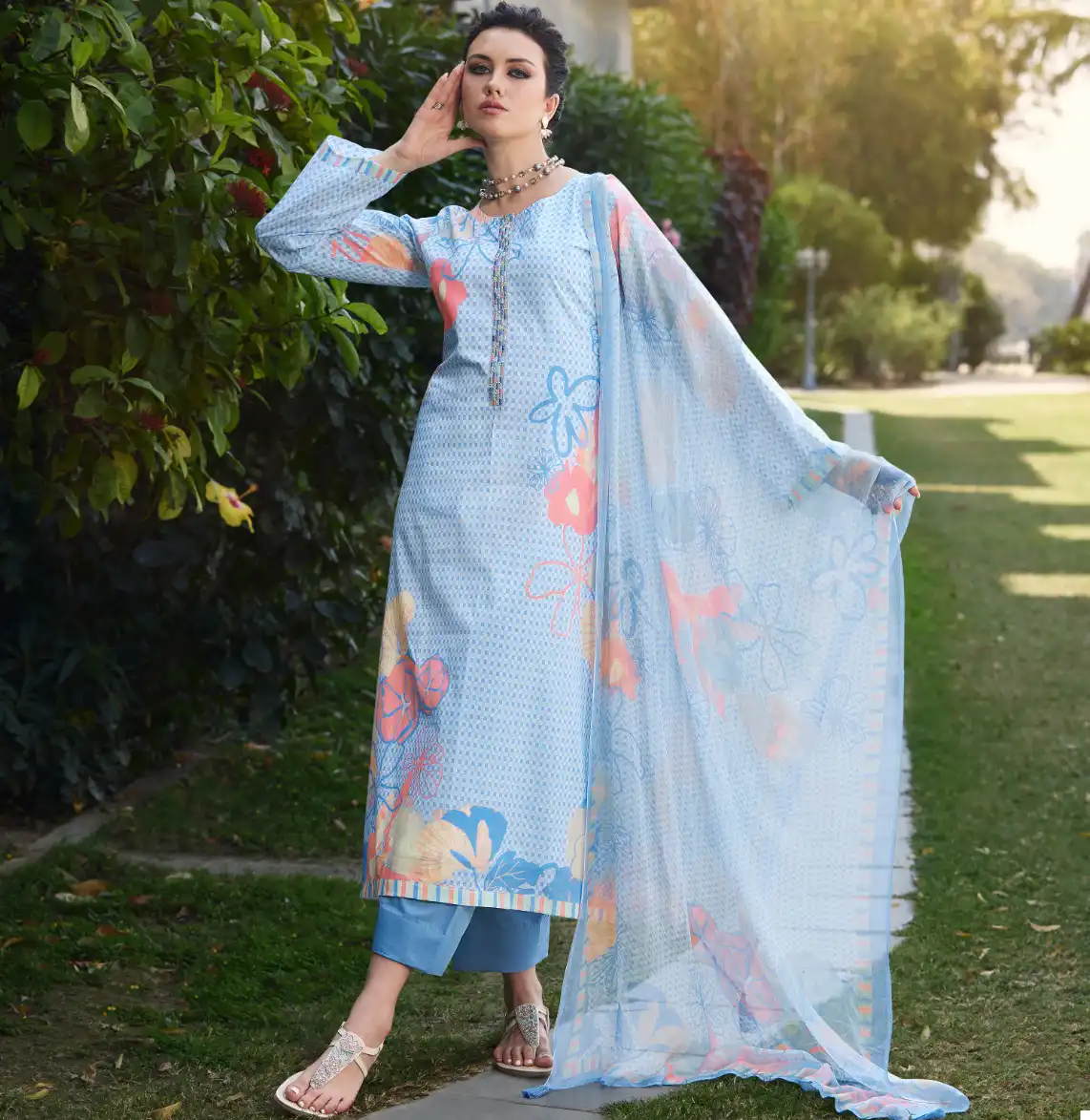 Prm Trendz Summer Cover Stor Pure Lawn Cotton Wholesale Fancy Salwar Suit Catalog