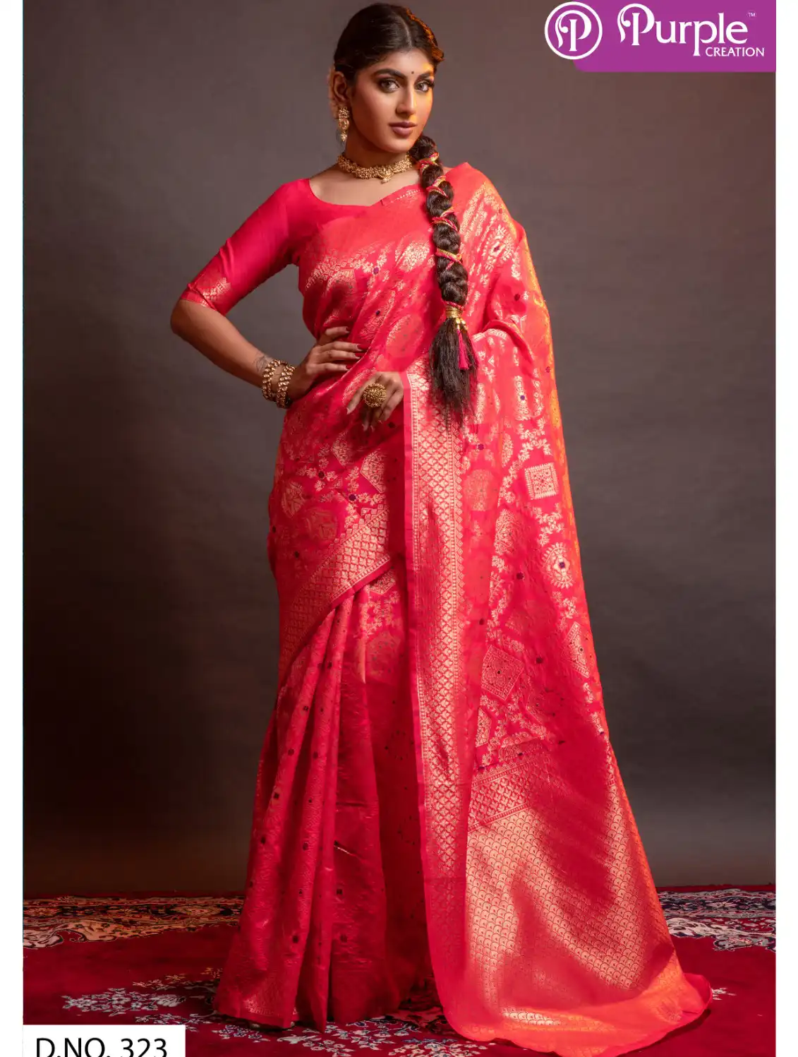 Purple Creation Zari Vol 1 Silk Wholesale Fancy Sarees Catalog