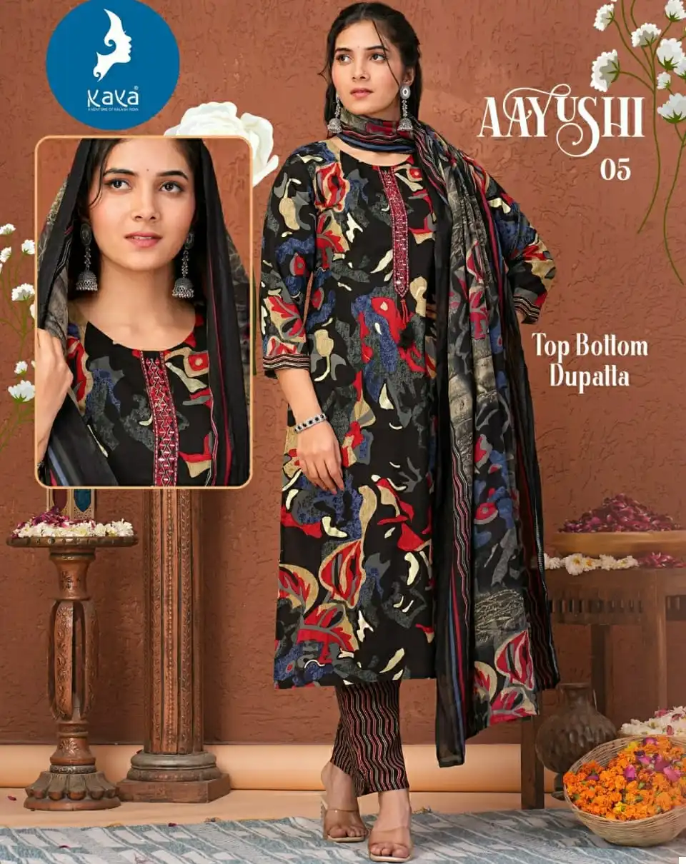 Radhika Lifestyle Ayushi Heavy Rayon Modal Print Wholesale Readymade Salwar Suit Catalog
