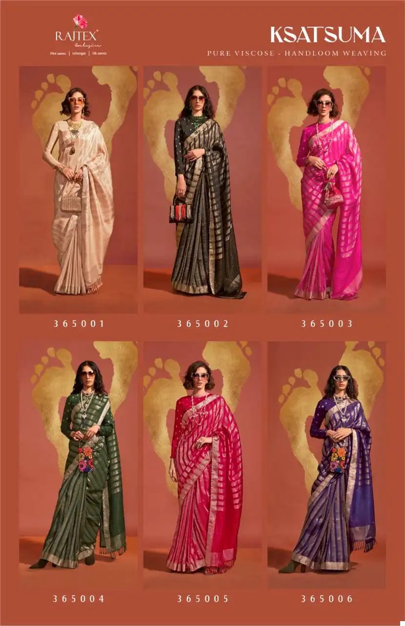 Rajtex Ksatsuma Pure Viscose Wholesale Fancy Sarees Catalog - Image 12