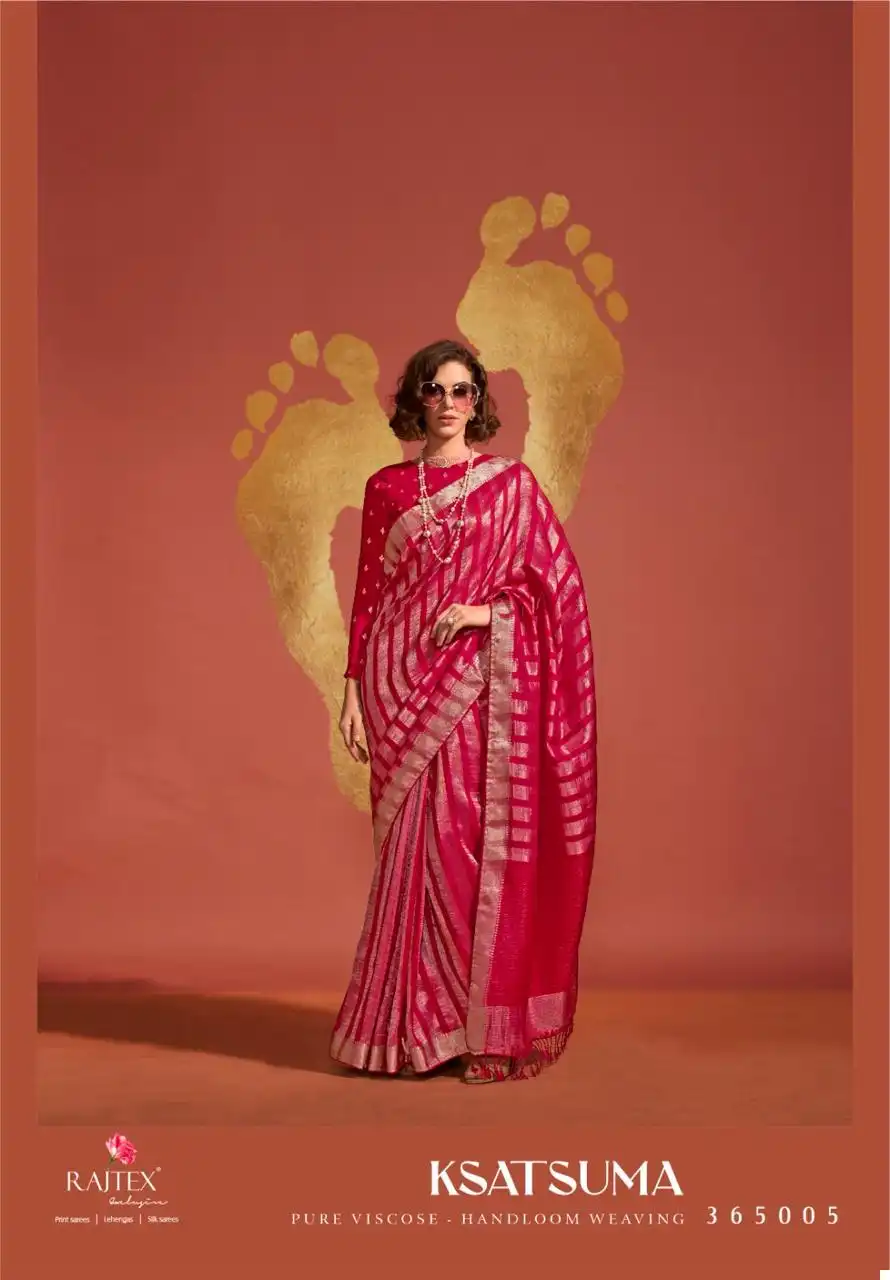 Rajtex Ksatsuma Pure Viscose Wholesale Fancy Sarees Catalog - Image 3