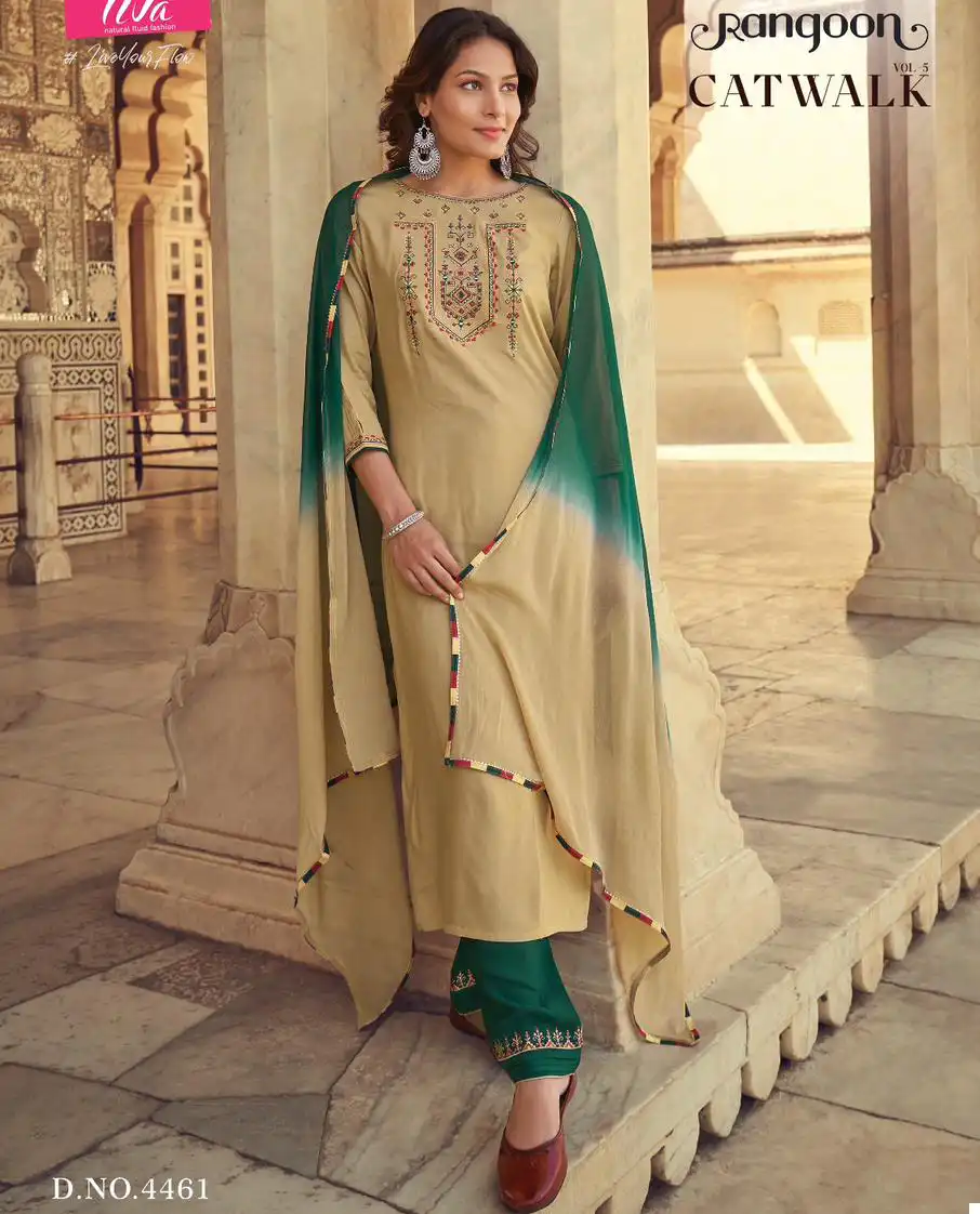 Rangoon Catwalk Vo 5 Heavy Rayon Wholesale Readymade Salwar Suit Catalog